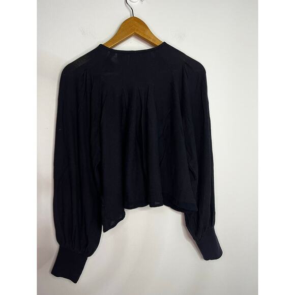 Free People  Billie Ribbed Blouson Sleeve Top Sz. Medium - Picture 7 of 7